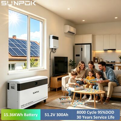 SUNPOK 51.2V 300Ah Solar Battery 48V 300AH 15KWH LifePo4 Lithium Battery Energy Storage System 300ah LifePo4 Battery