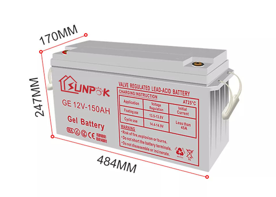 batteria profonda del gel del ciclo 12v	: Durata della vita più lunga per la batteria a energia solare del gel di stoccaggio 12v