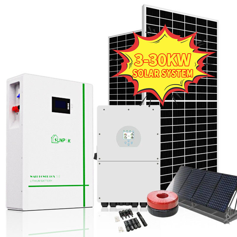 Sunpok completo fuori dal sistema solare ibrido solare del corredo 3kw 5kva 5kw 15kw 10kw di griglia