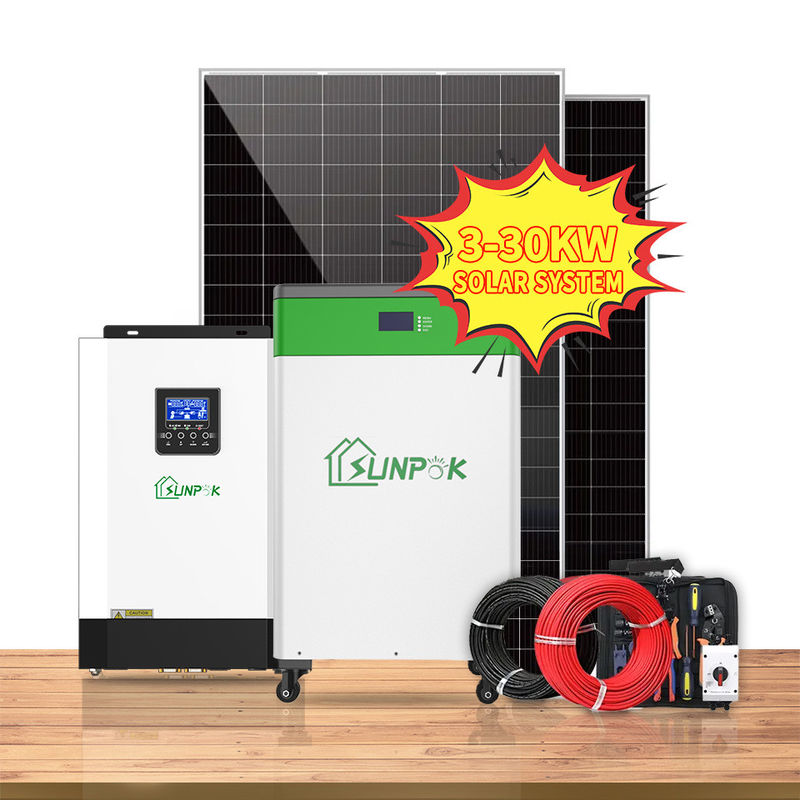 Il pannello solare del sistema domestico 10kw 20kw 30kw Pv dello ione del litio provoca l'ibrido di energia solare di griglia