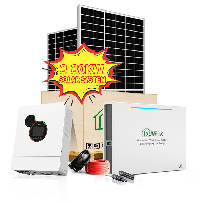 3 sistema solare ibrido Kit Complete Solar Energy System di fase 5Kw 8Kw 10Kw 48V