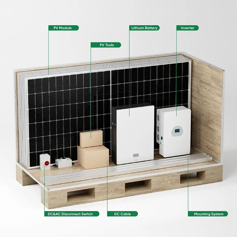 300Ah completo fuori dal corredo solare 5KW 6KW 8KW 10KW di griglia fuori sull'invertitore ibrido di griglia