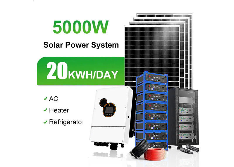 Controllo MPPT Pannelli solari a pellicola sottile 48V 200ah 10kwh 20kwh Roof Mount Racking solare