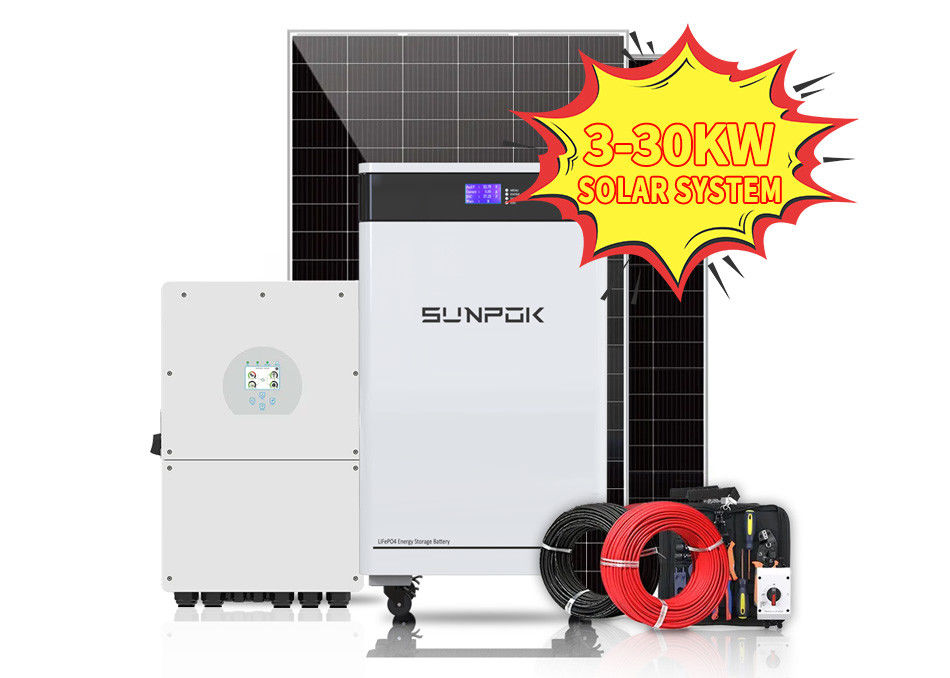 Unione europea Stati Uniti Sistemi di energia solare ibrida da 50 kW 10kw 15kw Per la casa 20kw 30kw Sistema solare industriale