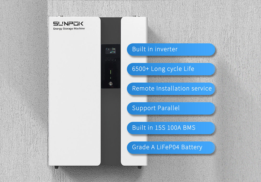 Off-Grid All In One Ess Eu magazzino costruito in 5,12Kwh 50Ah 200Ah 100Ah 51.2V 5kw batteria inverter
