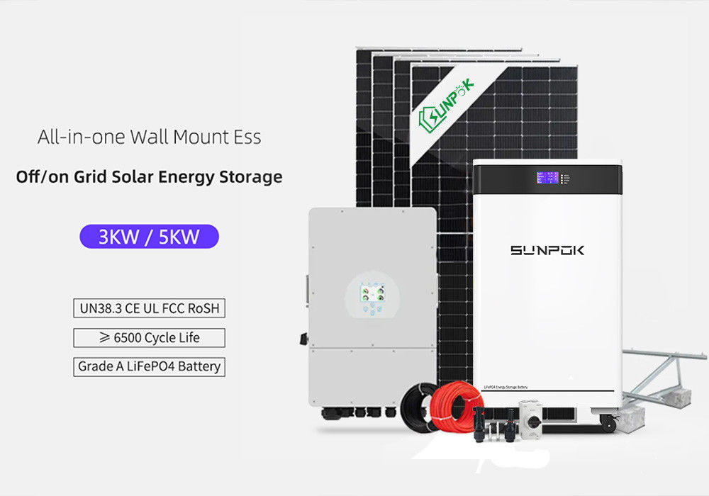 Kit completo di pannelli solari per la casa 3KW 5KW 8KW 10KW 15KW 20KW Sistema solare ibrido Sistema di accumulo di energia domestica
