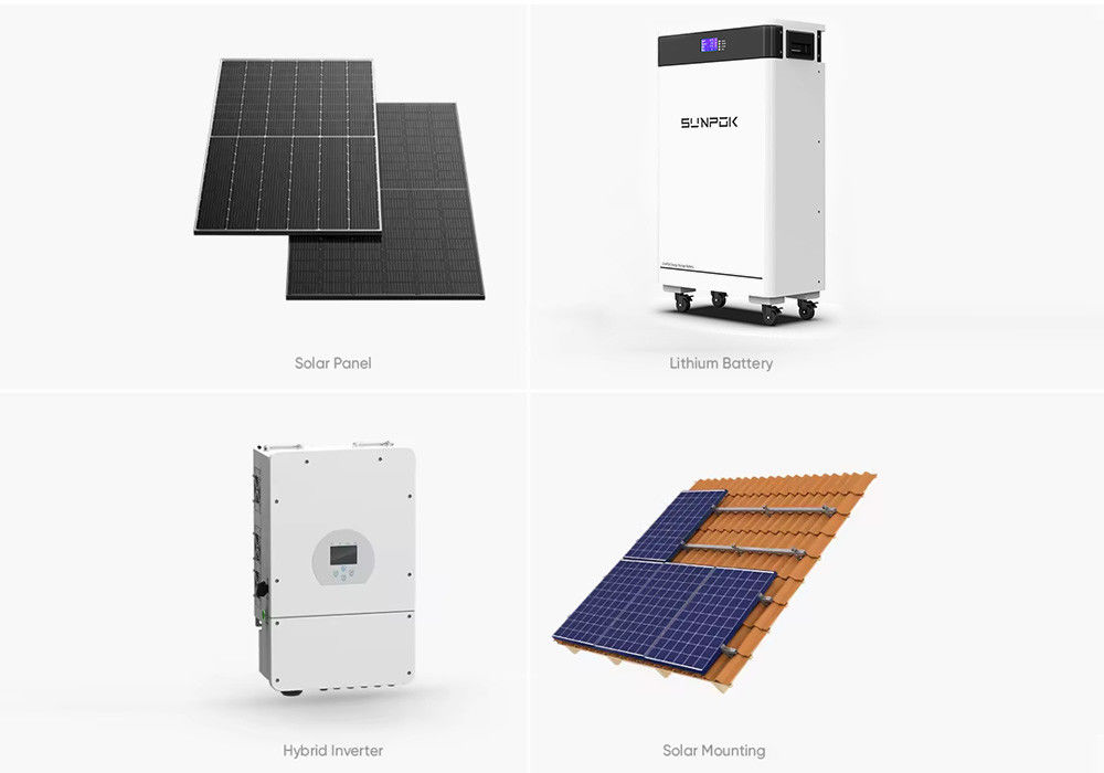 Sistema ibrido Solaire Eolien Pannello solare 3KW 5KW 10KW 20KW Sistema solare per la casa