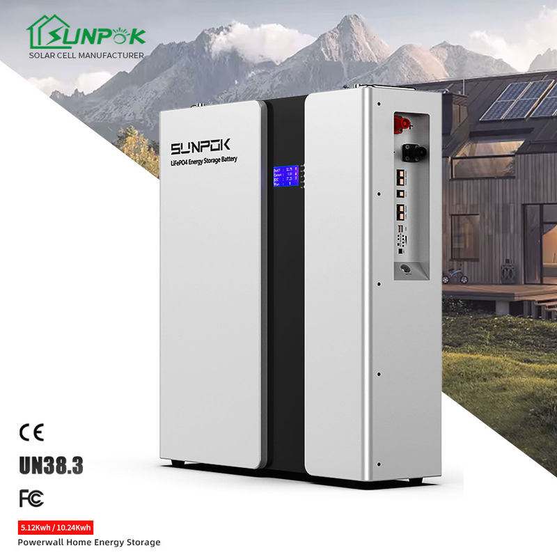 Parete solare montato 48v 50ah 100ah 150ah 200ah Energey Storage Powerwall 5kw 10kw Lifepo4 Batteria agli ioni di litio