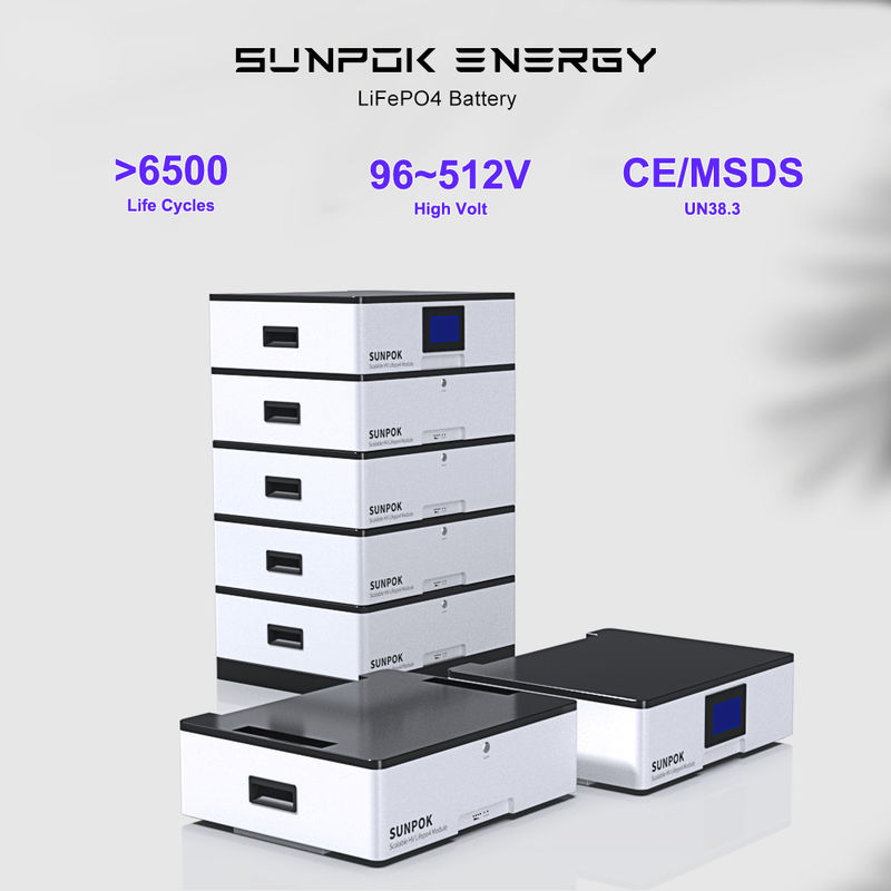 Sistema solare domestico modulare impilabile 51.2v 200ah Batteria di accumulo di energia 10kwh 20kwh 30kwh