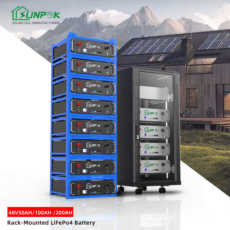 Vendita a caldo 48V Batteria montata su scaffale Lifepo4 100Ah 200Ah Batteria agli ioni di litio