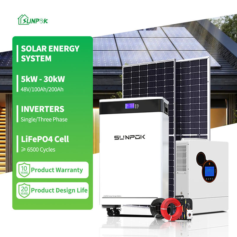 Sistema solare ibrido di energia per la casa 5KW 8KW 10KW 12KW Pannello solare completo