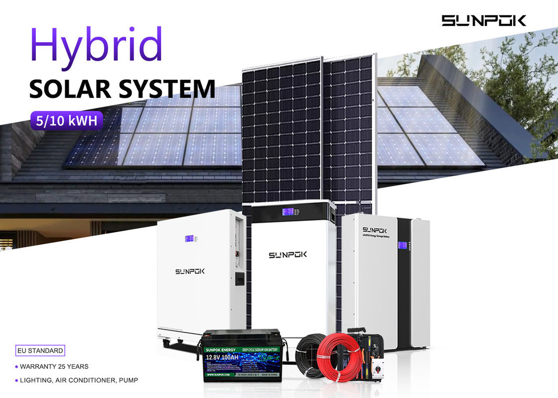 Sistema ibrido di accumulo di energia solare Batterie al litio 48v 200ah 15kwh 20kwh Montatura sul tetto