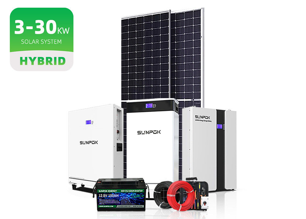 Sistema di accumulo di energia solare ibrido fuori rete 5Kw 10Kw 20Kw 10Kva Sistema di accumulo di energia solare fuori rete con accumulo di energia completo
