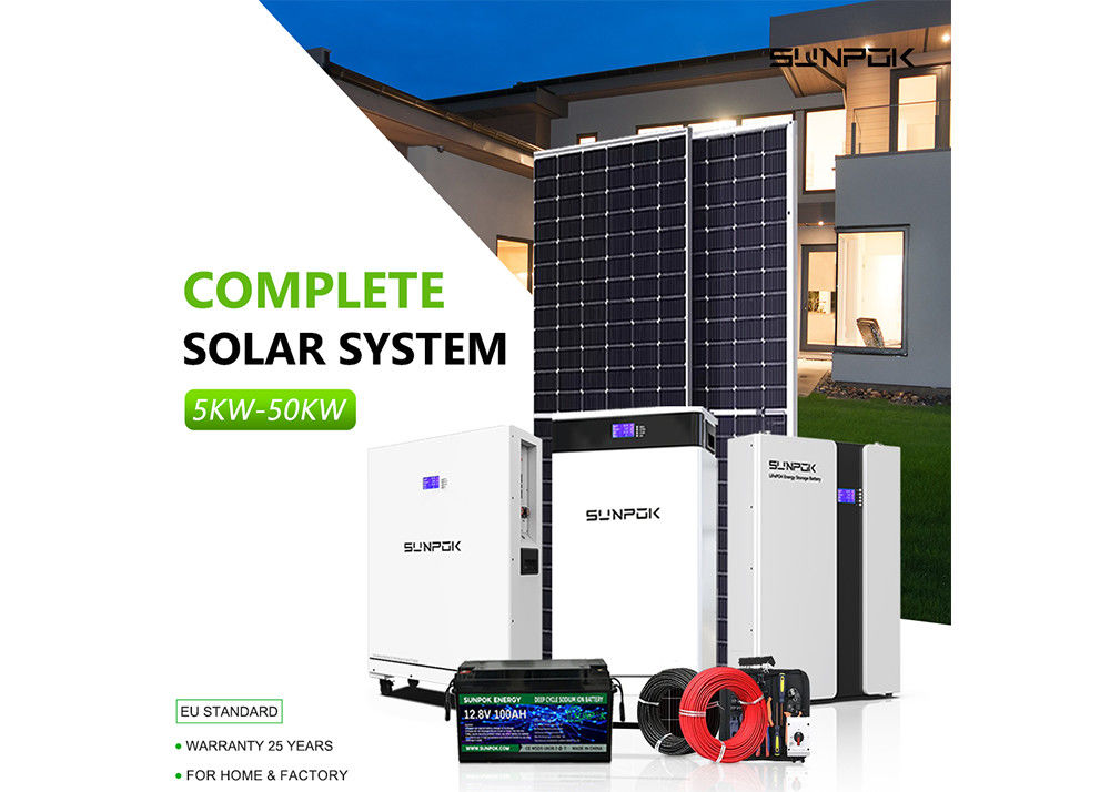 Off Grid Sistema solare fotovoltaico 5Kw 10Kw 12Kw Completo Kit di sistemi di energia solare ibrida per la casa