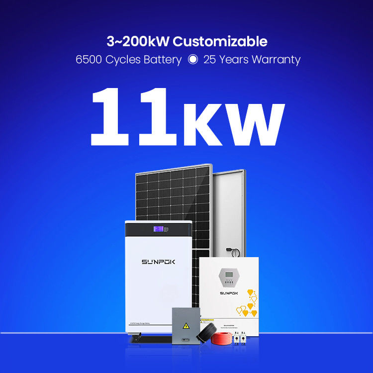 Sistema di energia solare per uso domestico 3KW 6KW 11KW 22KW Hybrid Off-Grid Solar Panel Farms LifePo4 Battery Off-Grid Solar Panel Kit