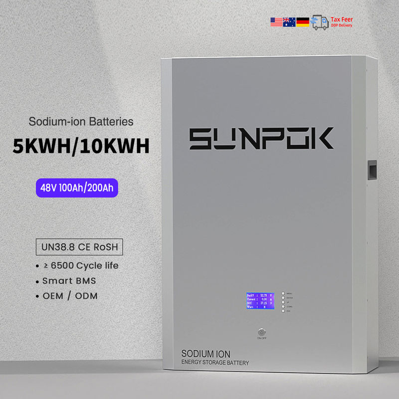 48V 51.2V 5kwh 10kwh Batteria agli ioni di sodio Batteria di stoccaggio agli ioni di sodio Na Batteria a parete solare Batterie ricaricabili agli ioni di sodio
