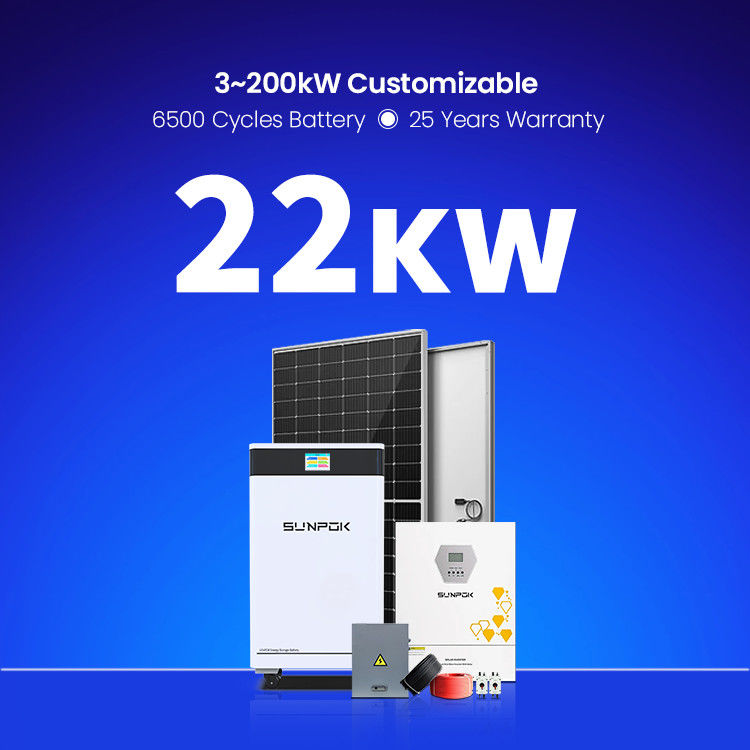 Sistema solare completo da 10KW 3,5kw 6,2kw 11kw 22kw Kit di pannelli solari ibridi fuori rete Sistema di energia solare domestico