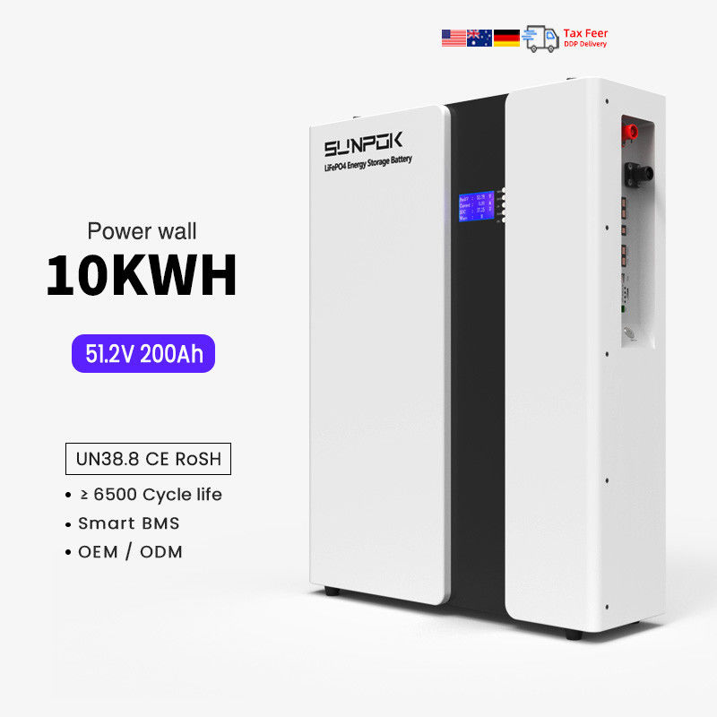 Home Power 48V 200Ah Batteria agli ioni di litio 10Kwh Batterie LiFePo4 Smart BMS Sistema solare Batteria di stoccaggio dell'energia 51.2V 100Ah