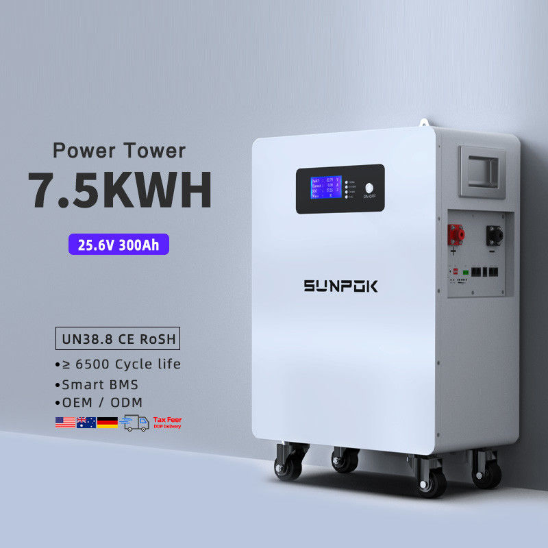 Batteria al litio di alta qualità 24V 300Ah 7.5Kwh Lifepo4 24V 300Ah Batteria Solare sul tetto con batterie