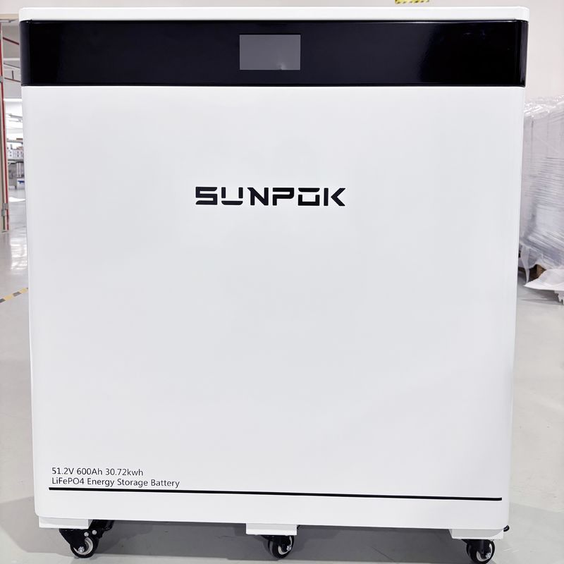 51.2v 600ah Lifepo4 48v Batteria 30kwh Batteria al litio con ruote per energia solare Batteria sistema di stoccaggio