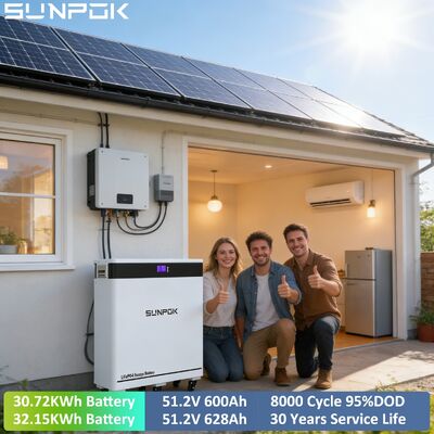Sunpok 30 KW 30KWH Solar Storage 600Ah Energy 48V 600AH Lithium Batteries 51.2V Lifepo4 Battery Pack Battery for Energy Storage