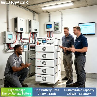 SUNPOK 76.8V 314Ah Lithium Ion Battery Pack Batteria solare 265kwh Batteria al litio per il progetto di sistema di stoccaggio off-grid