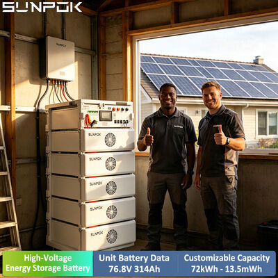 SUNPOK High Voltage HV Battery Packs per Sistemi di Accumulo di Energia Solare 76.8V 314Ah Pacco Batteria agli Ioni di Litio